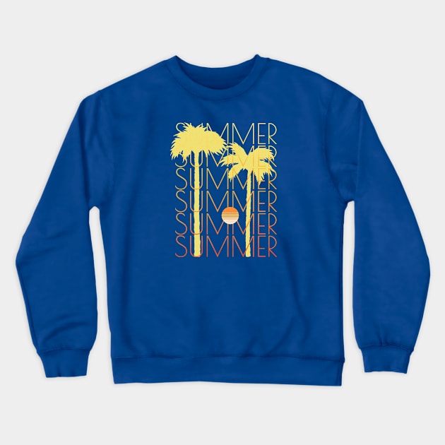 Summer Sun Palm Trees Crewneck Sweatshirt by Middle of Nowhere